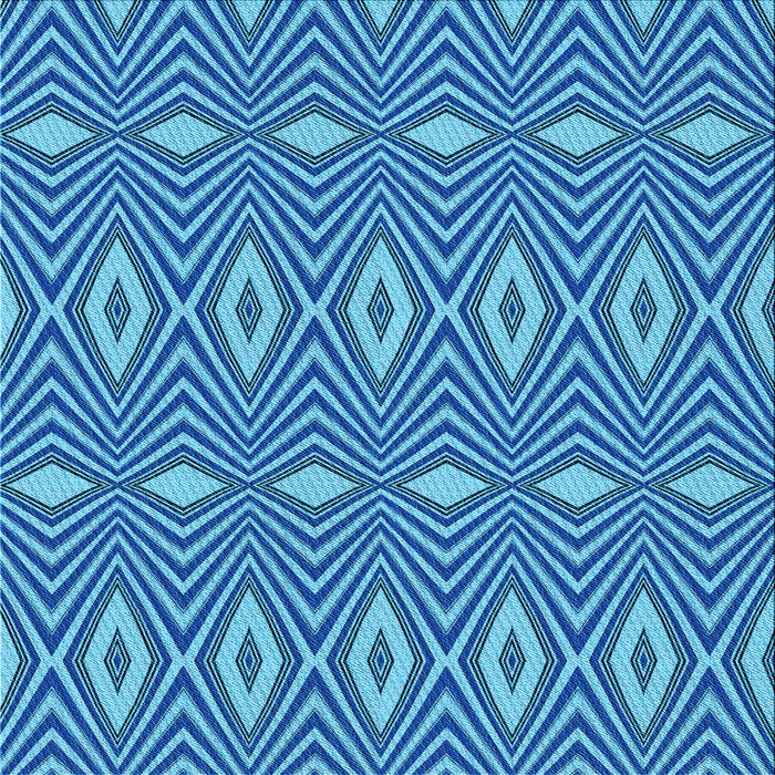 Round Patterned Blue Rug, pat1046lblu