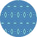 Square Patterned Blue Rug, pat1046lblu