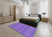 Patterned Violet Purple Rug in a Bedroom, pat1046pur