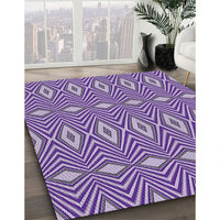 Patterned Bright Purple Novelty Rug, pat1046