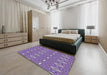 Patterned Bright Purple Novelty Rug in a Bedroom, pat1046