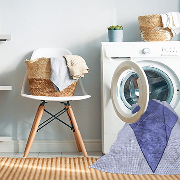 Machine Washable Transitional Periwinkle Purple Rug in a Washing Machine, wshpat1047blu