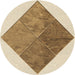 Square Patterned Khaki Gold Rug, pat1047brn