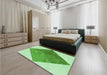 Patterned Light Green Rug in a Bedroom, pat1047grn