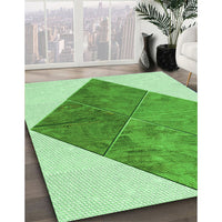 Patterned Light Green Rug, pat1047grn