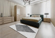 Patterned Silver Gray Rug in a Bedroom, pat1047gry