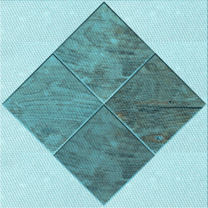 Round Machine Washable Transitional Deep-Sea Green Rug, wshpat1047lblu