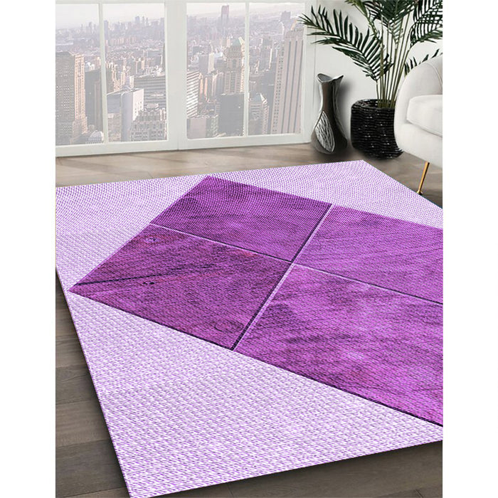 Machine Washable Transitional Blossom Pink Rug in a Family Room, wshpat1047pur