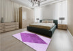 Patterned Blossom Pink Rug in a Bedroom, pat1047pur