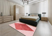 Patterned Deep Rose Pink Rug in a Bedroom, pat1047rd