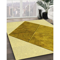 Patterned Dark Golden Brown Rug, pat1047yw