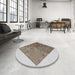 Round Patterned Brown Novelty Rug in a Office, pat1047