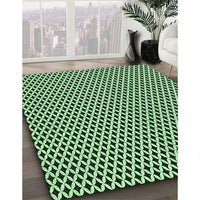 Patterned Dark Forest Green Rug, pat1048grn