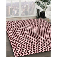 Patterned Deep Rose Pink Rug, pat1048rd