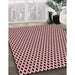 Machine Washable Transitional Deep Rose Pink Rug in a Family Room, wshpat1048rd