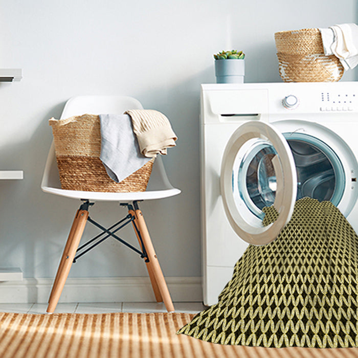 Machine Washable Transitional Chocolate Brown Rug in a Washing Machine, wshpat1048yw