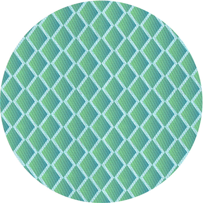 Square Patterned Turquoise Green Rug, pat1049lblu