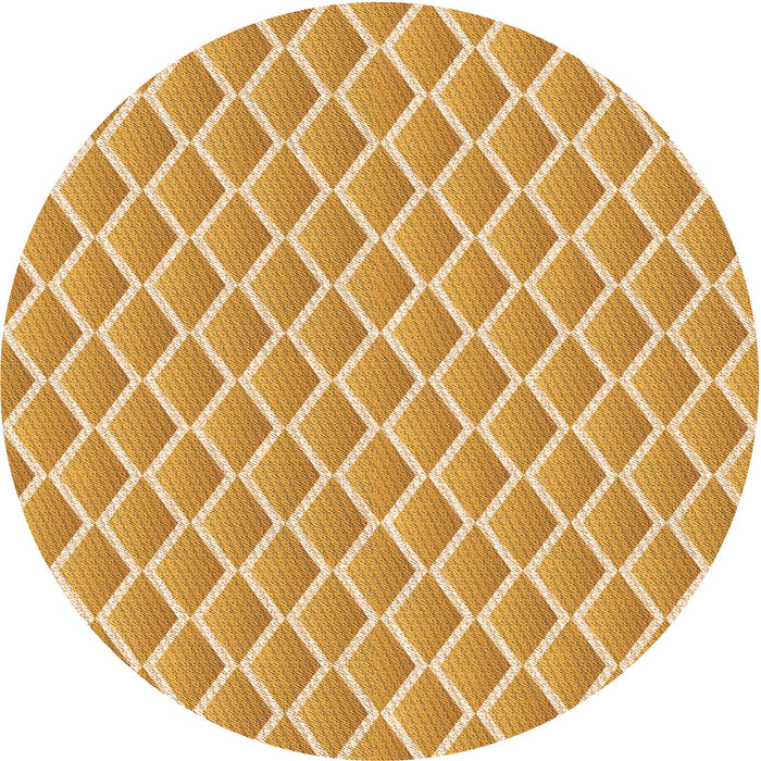 Square Patterned Yellow Orange Rug, pat1049org