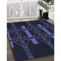 Patterned Black Rug, pat105blu