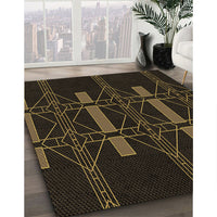 Patterned Red Brown Rug, pat105brn