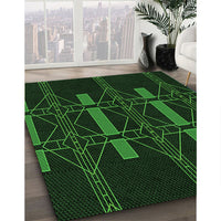 Patterned Green Rug, pat105grn