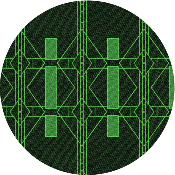 Square Machine Washable Transitional Green Rug in a Living Room, wshpat105grn