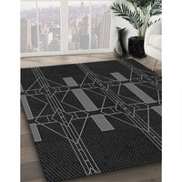 Patterned Black Rug, pat105gry