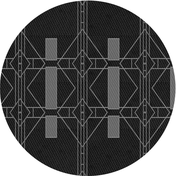 Square Machine Washable Transitional Black Rug in a Living Room, wshpat105gry