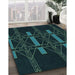 Machine Washable Transitional Black Rug in a Family Room, wshpat105lblu