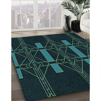 Patterned Black Rug, pat105lblu