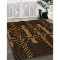 Patterned Saddle Brown Rug, pat105org