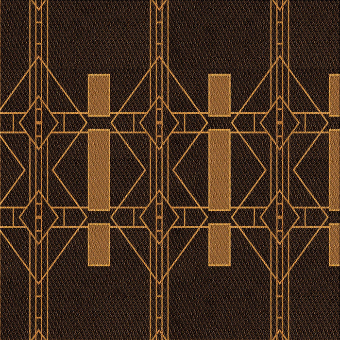 Round Patterned Saddle Brown Rug, pat105org