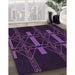 Patterned Deep Purple Rug in Family Room, pat105pur