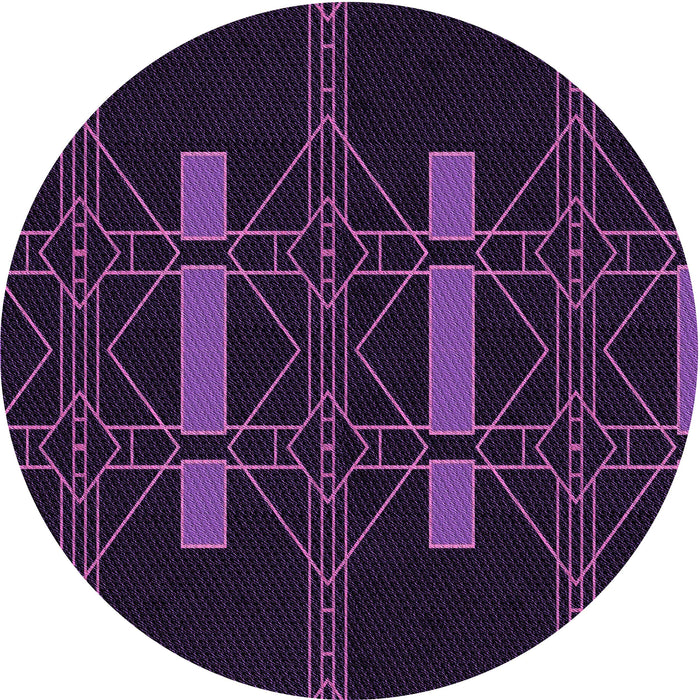 Square Machine Washable Transitional Deep Purple Rug in a Living Room, wshpat105pur