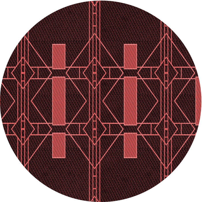 Square Patterned Chocolate Brown Rug, pat105rd