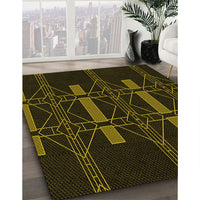 Patterned Black Rug, pat105yw