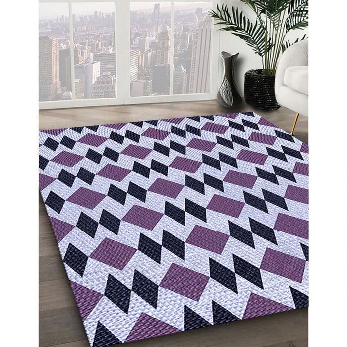Patterned Purple Haze Purple Rug in Family Room, pat1050blu