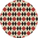 Square Patterned Saffron Red Rug, pat1050brn
