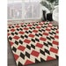 Patterned Saffron Red Rug in Family Room, pat1050brn