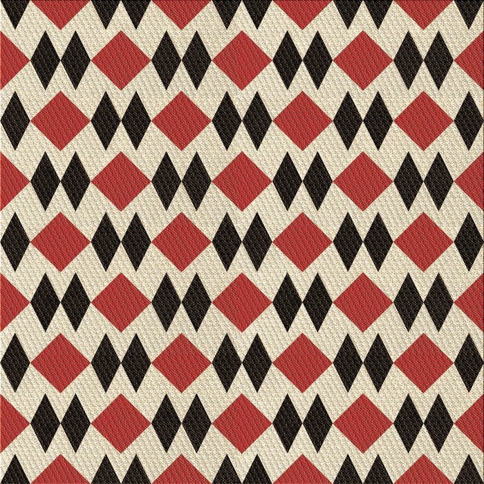 Round Patterned Saffron Red Rug, pat1050brn