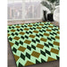 Patterned Light Green Rug in Family Room, pat1050grn