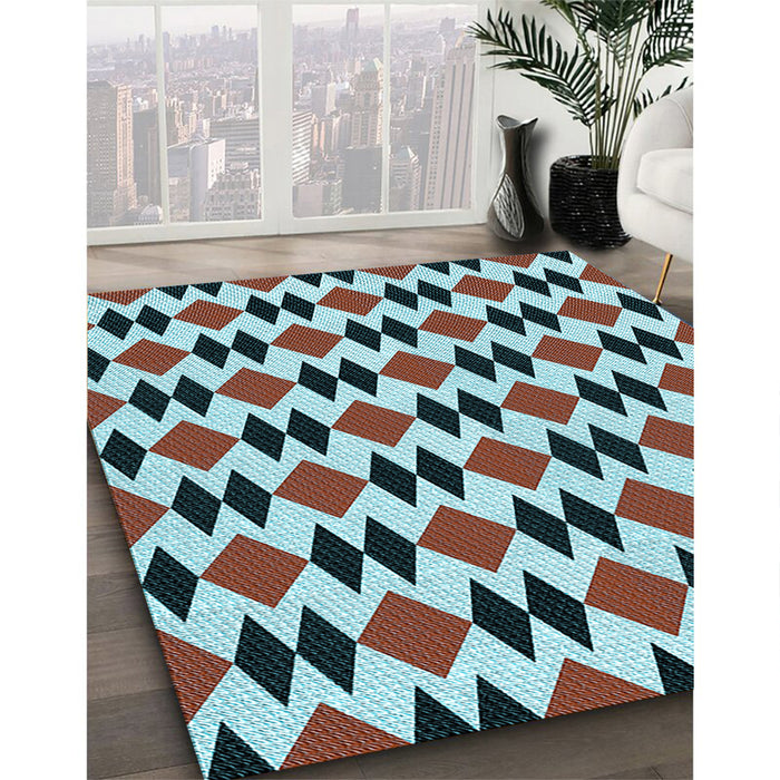 Machine Washable Transitional Blue Rug in a Family Room, wshpat1050lblu