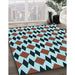 Patterned Blue Rug in Family Room, pat1050lblu