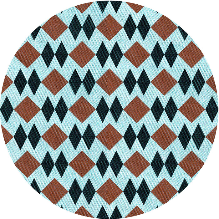 Square Patterned Blue Rug, pat1050lblu