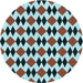 Square Patterned Blue Rug, pat1050lblu