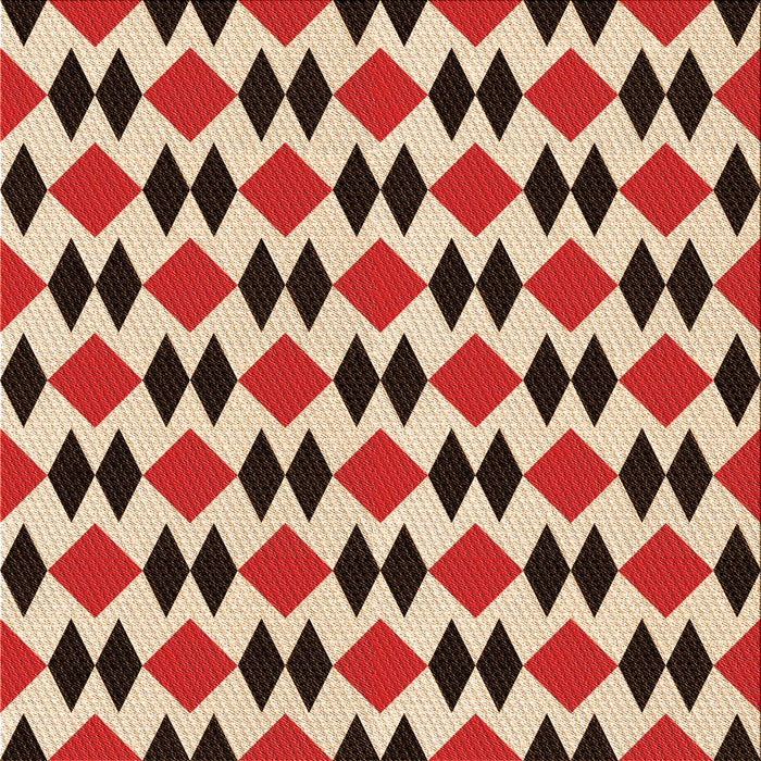 Round Patterned Crimson Red Rug, pat1050org