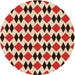 Square Patterned Crimson Red Rug, pat1050org