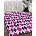 Patterned Blossom Pink Rug in Family Room, pat1050pur