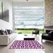 Square Patterned Blossom Pink Rug in a Living Room, pat1050pur