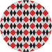 Sideview of Patterned Saffron Red Novelty Rug, pat1050